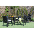 Neueste Patio Garten Ess-Set Poly Rattan Wicker Möbel mit stapelbaren Stühlen